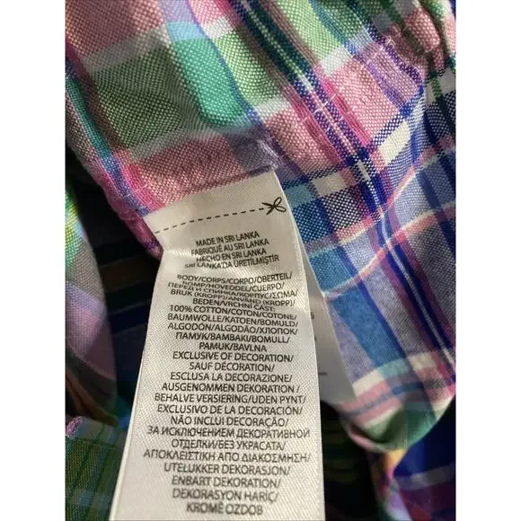 Polo Ralph Lauren Classic Fit Plaid Oxford Shirt Mens Sz 5XB NEW Blue Pink $125